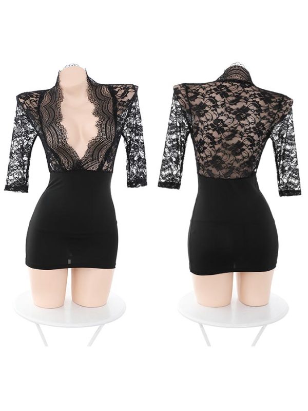 deep-v-dress-2 sexy lingerie