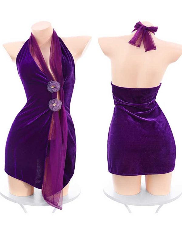 purple-rose-dress-2 sexy lingerie