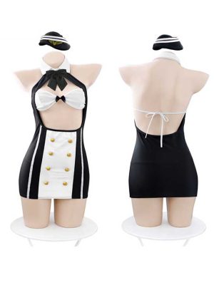 sexy stewardess playing