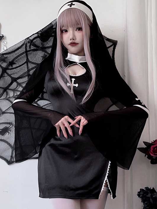 bell-sleeve-nun-dress-suit-1 cosplay nun sexy costumes
