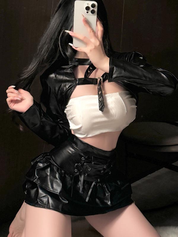 black-cool-girl-pu-suit-2 agent cosplay