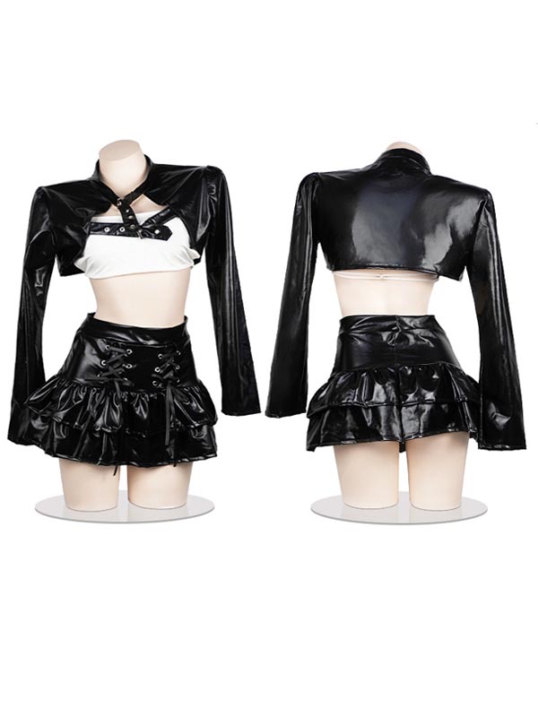 black-cool-girl-pu-suit-3 agent cosplay