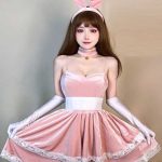 bunny-cosplay-black-lace-dress-suit-6 bunny cosplay costumes