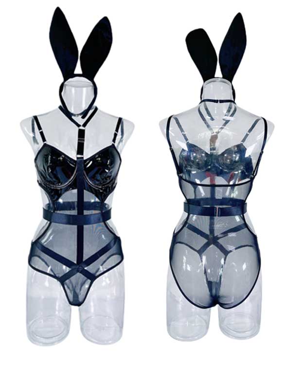 bunny-csotumes-bright-pu-mesh-bodysuit-5 bunny cosplay sexy costumes