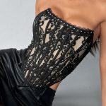 flroal-lace-mesh-tube-top-4 Floral lace mesh tube top B4018