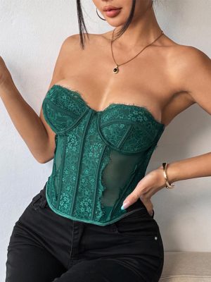 green-lace-tube-top-4 vintage lace tube top