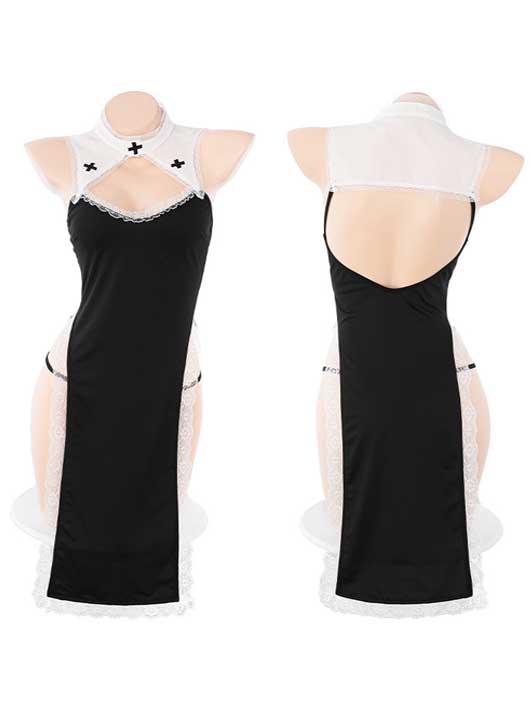 high-slit-nun-suit-2 nun cospaly sexy costumes