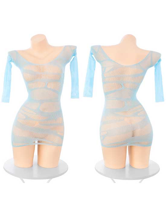 hot-hollow-short-dress-2 fishnet nude