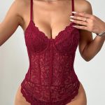 lace-floral-pattern-bodysuit-9 Lace floral pattern bodysuit B4003