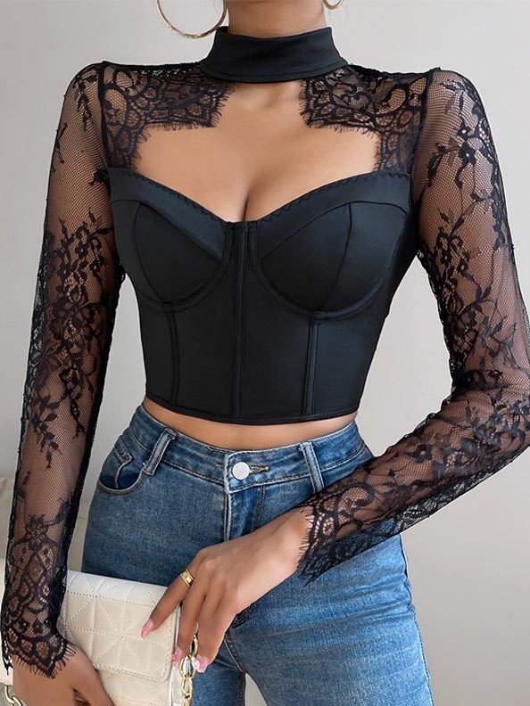 lace-hollow-long-sleeve-top-3 lace mesh top
