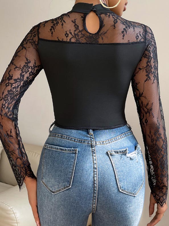 lace-hollow-long-sleeve-top-4 Lace hollow long sleeve top B4033