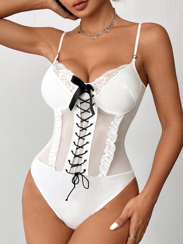 lace-mesh-with-bow-bodysuit-8 Lace mesh with bow bodysuit B4001