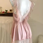 lace-trim-slip-nightdress-5 deep v slip