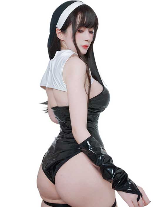 nun-cosplay-black-lingerie-suit-3 sexy nun costumes