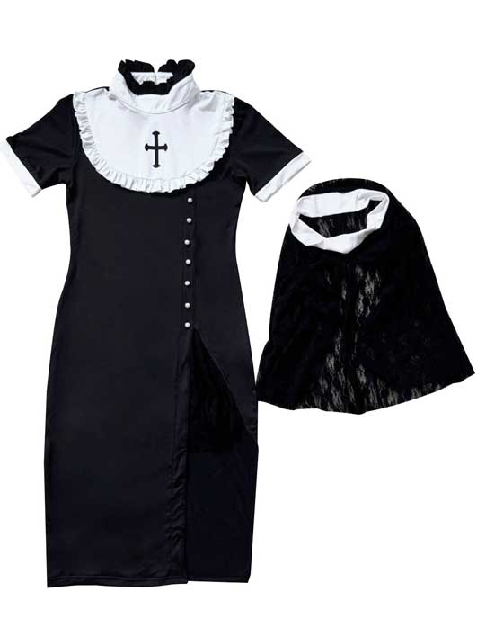 nun-cosplay-lace-dress-suit-2 cosplay sexy nun