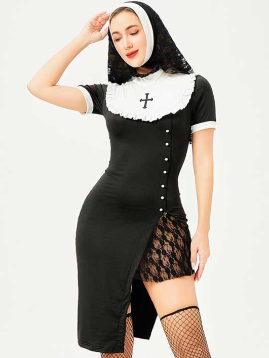 nun-cosplay-lace-dress-suit-5 cosplay sexy nun