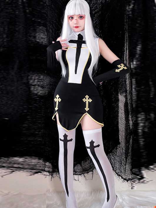 nun-costumes-tight-dress-suit-4 sexy cosplay nun costumes