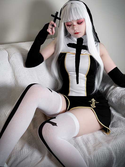 nun-costumes-tight-dress-suit-5 cosplay sexy nun