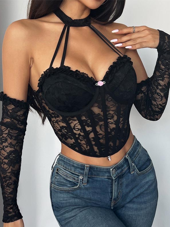 special-halter-black-lace-top-3 Special halter black lace top B4036