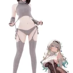 Anime-cosplay-turtleneck-sweater-set-1 a girl wear a sexy anime cosplay suit