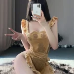 brown-bear-apron-plush-dress-5 cute plush pajamas