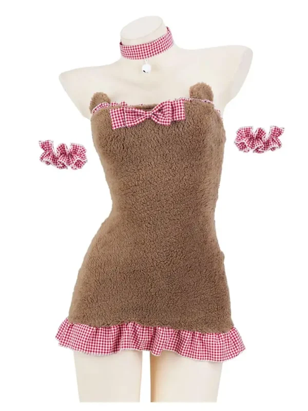 brown-bear-plush-cute-dress-2 cute plush pajamas