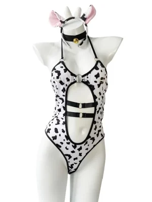 sexy cow cosplay bodysuit