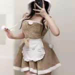 cute-bear-plush-brown-dress-1 cute plush pajamas