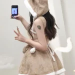 cute-bear-plush-brown-dress-2 cute plush pajamas