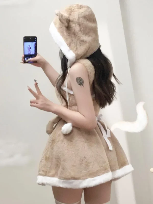 cute-bear-plush-brown-dress-2 cute plush pajamas