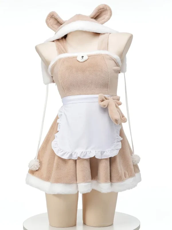 cute-bear-plush-brown-dress-3 cute plush pajamas