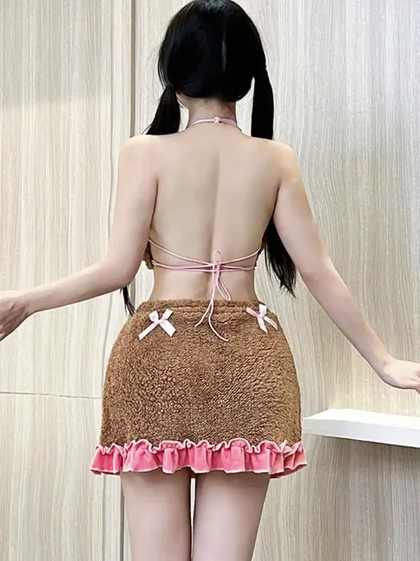 cute-hollow-plush-dress-3 cute plush pajamas