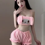 cute-puppy-plush-pink-suit-2 pajama sets