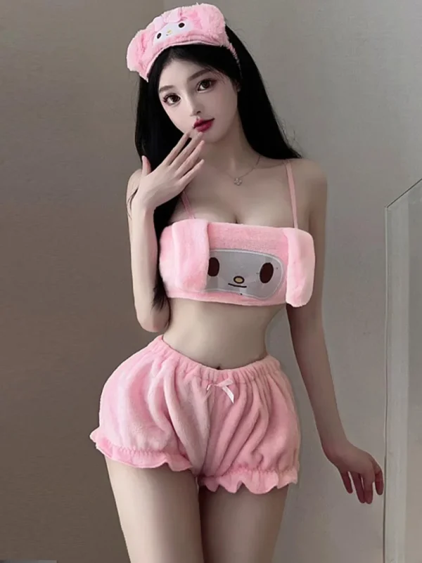 cute-puppy-plush-pink-suit-2 pajama sets