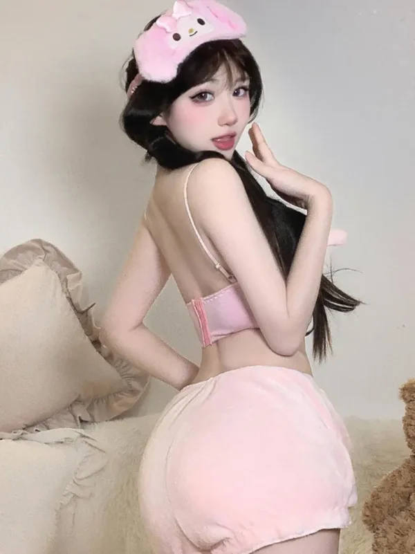 cute-puppy-plush-pink-suit-4 pajama sets