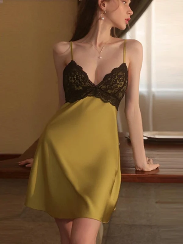 deep-v-sling-nightdress-1 french nightwear