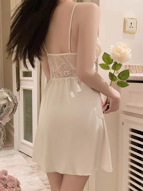 front-pleated-sweet-nightdress-2 cute slip nightwear