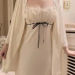 front-pleated-sweet-nightdress-3 cute slip nightwear