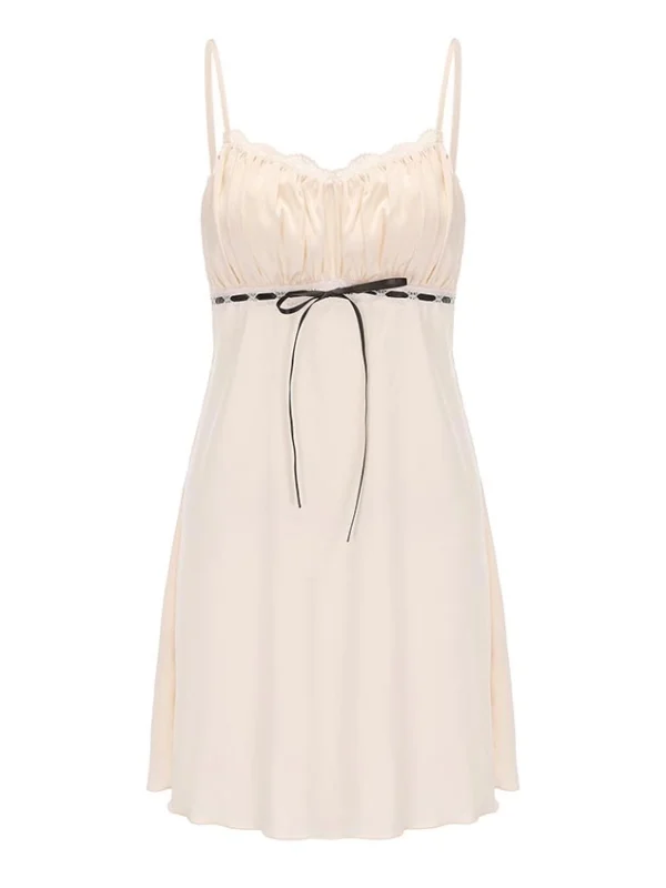 front-pleated-sweet-nightdress-4 cute slip nightwear