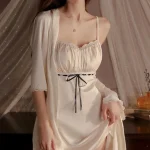 front-pleated-sweet-nightdress-5 cute slip nightwear