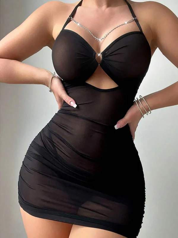 hot-lingerie-halter-mesh-hollow-dress-2 best lingerie website