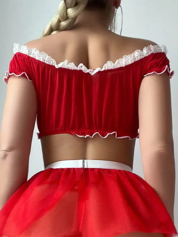 maid-cosplay-off-shoulder-mesh-suit-6 sexy maid role play