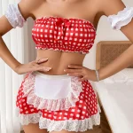 maid-costumes-2-color-plaid-suit-1 sexy maid role play