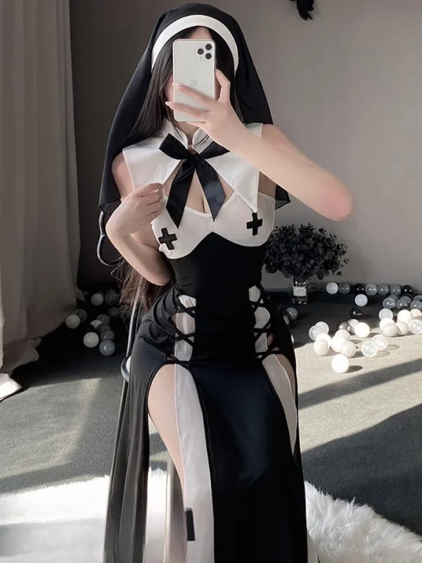 sexy-nun-costumes-long-dress-4 sexy nun costumes shop