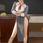 teacher-cosplay-high-slip-dress-1 sexy teacher playing costumes