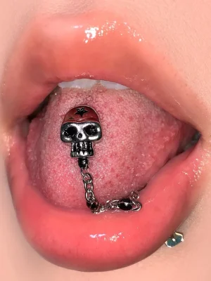 Body-Jewellery-Devil-Skull-Chain-Tongue-Stud-1 body piercing jewellery