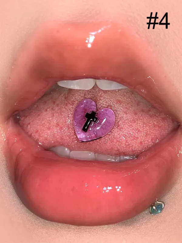 Body-Jewellery-Pearls-Resin-Heart-Tongue-Stud-5 body piercing jewellery
