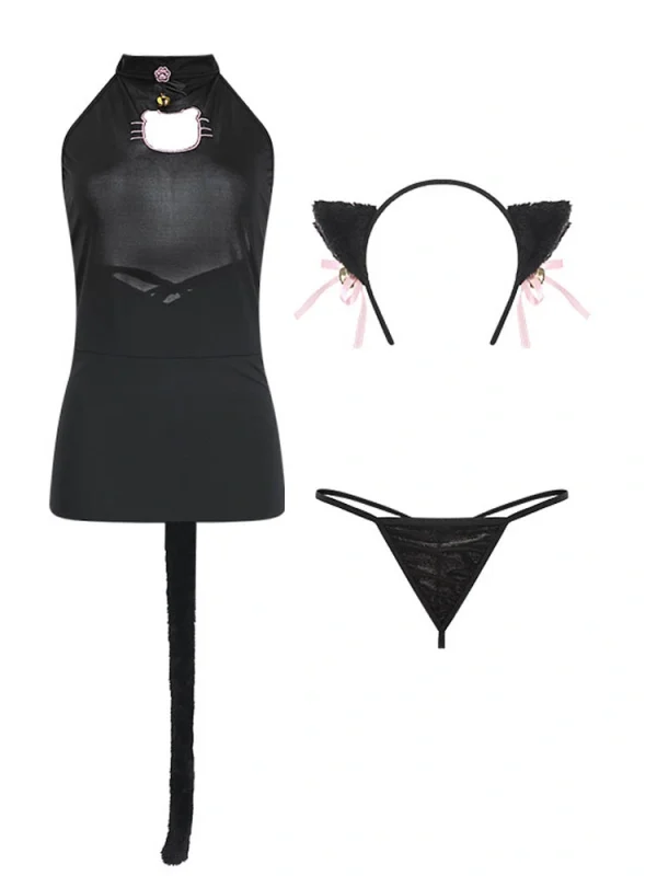cat-costumes-hollow-lingerie-dress-2 sexy role play costumes
