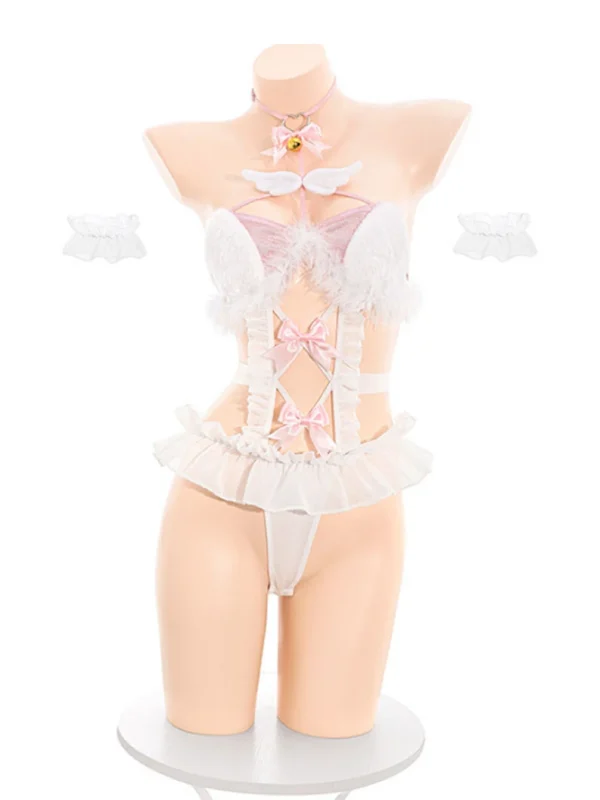 cat-costumes-lingerie-cute-white-jumpsuit-5 role paly lingerie