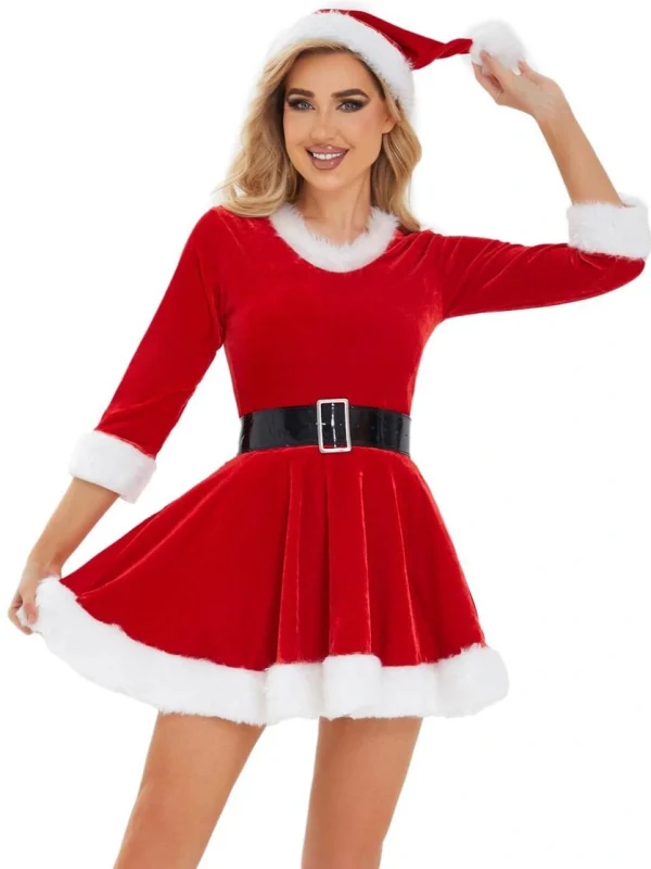christmas-costume-classic-red-velet-dress-4 sexy christmas costumes